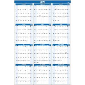 2026 Yearly Wall Calendar - JAN 2026 - DEC 2026, 22.8" x 34.4" Open, 2026 Wall C